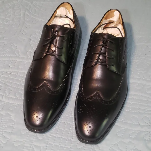 Gifennse | Shoes | Gifennse Handmade Leather Black Wingtip  display picture 1